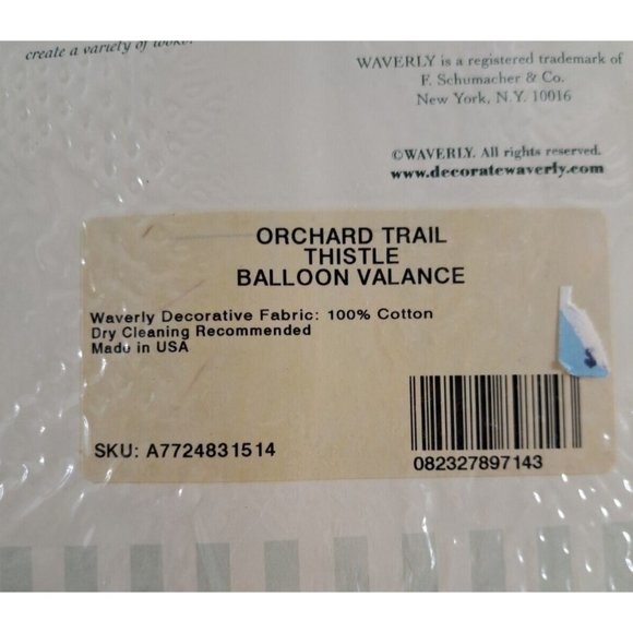 Waverly Balloon Window Valance NEW Orchard Trail Thistle Purple Flowers 36 - 48" - Picture 4 of 5